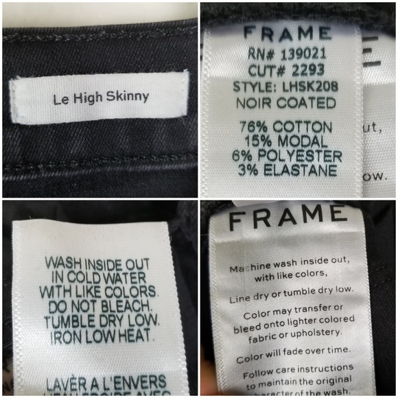 Frame Le High Skinny Coated Noir Black Jeans 27 - Picture 9 of 9